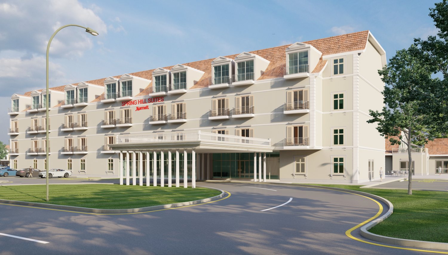 A rendering of the Springhill Suites Hotel, one of the two hotels coming
to Gluckstadt as part of the ongoing Germantown Village project, with
phase 1 of the development set to be completed this year.